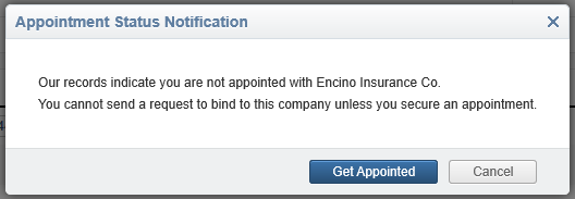 Appointment Status Notification dialog