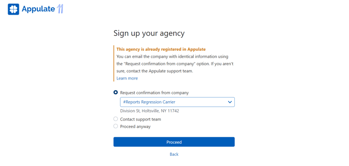 Agency validation
