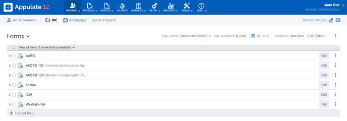 Forms page
