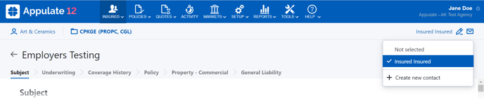 Navigation bar for agencies