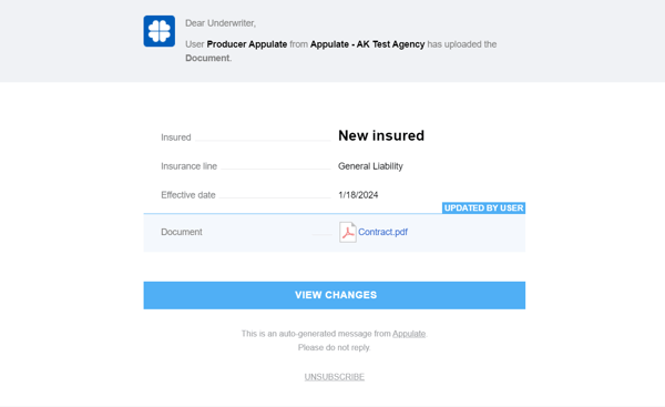 Document uploaded notification