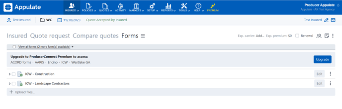 restrictions on the forms page