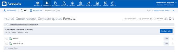Forms page with restrictions for markets-1
