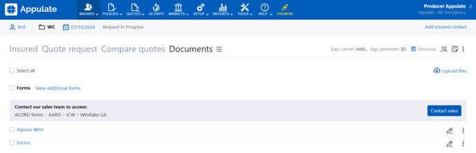 Restrictions on the Documents page