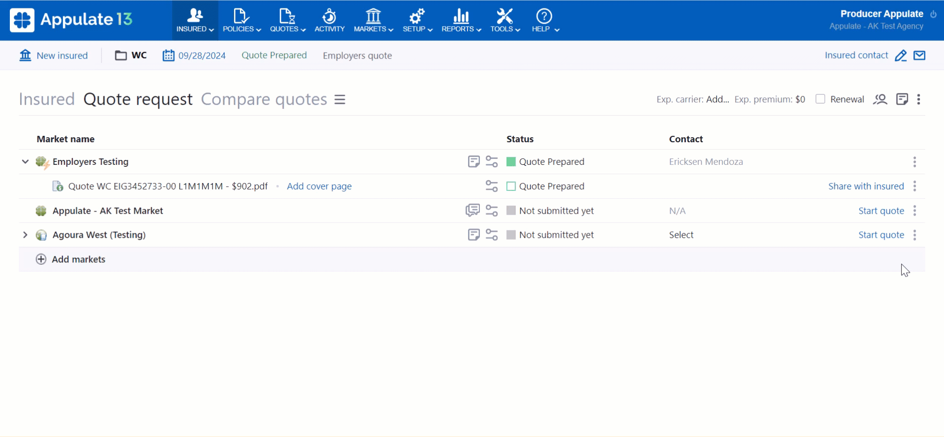 Credentials in the options dialog and the msqa