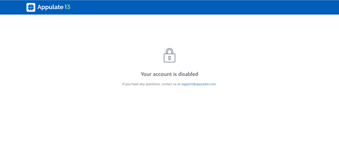 "Your account is disabled" error