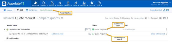 Statuses in appulate