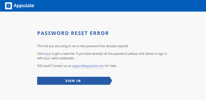 Password-Reset error (link expired)