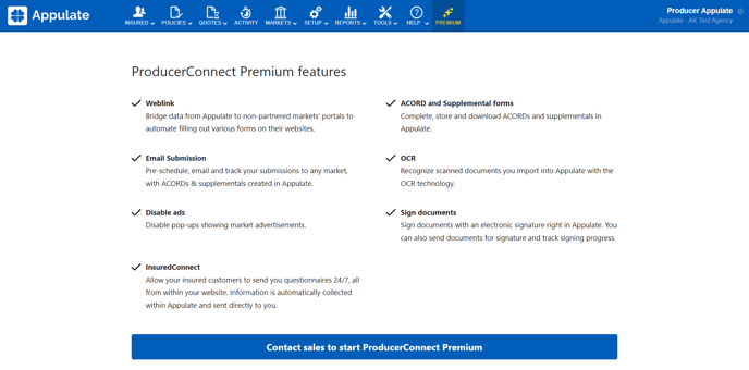 ProducerConnect Premium features