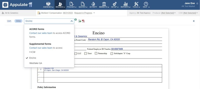 contact sales in the inline editor for markets