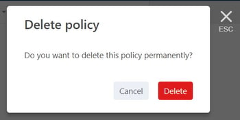 delete policy dialog