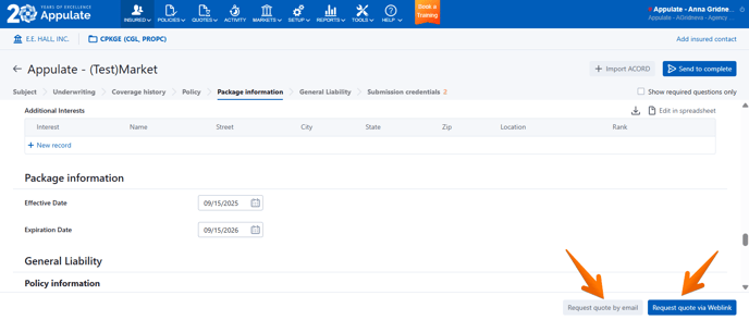 msqa weblink action buttons