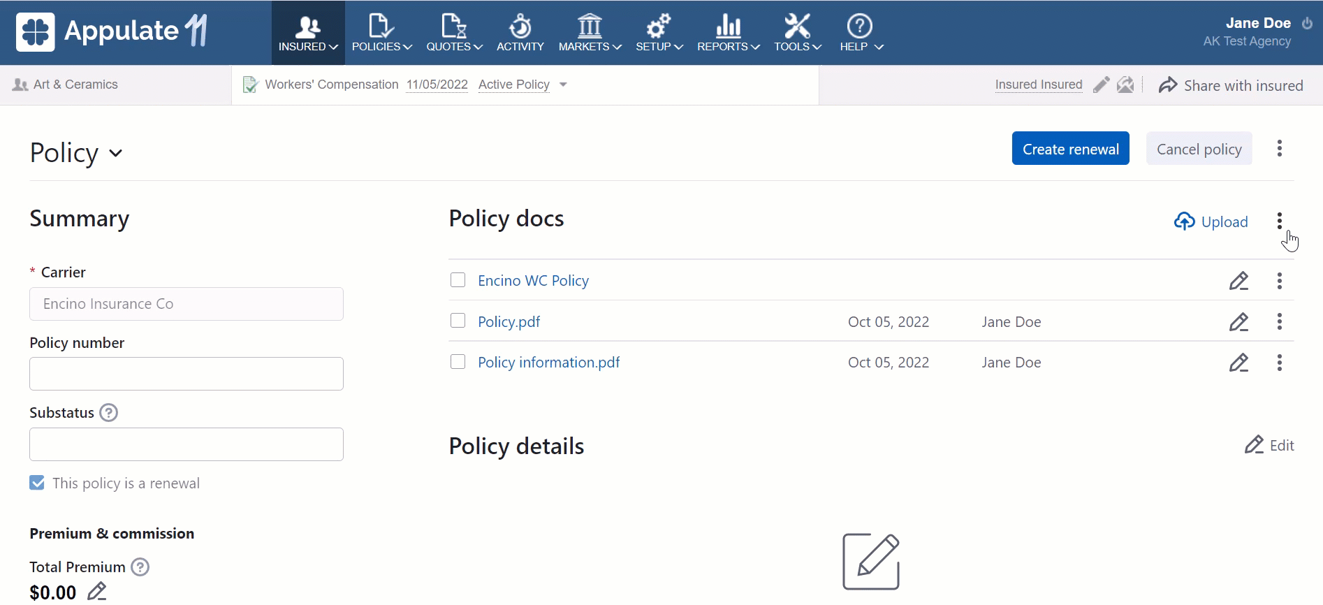 policy group actions