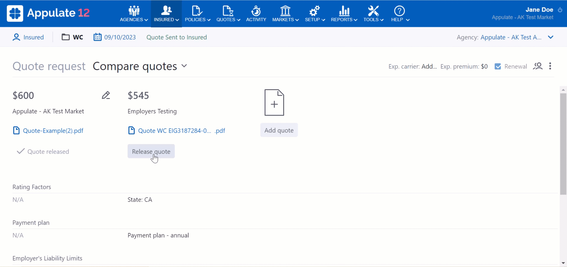release quote